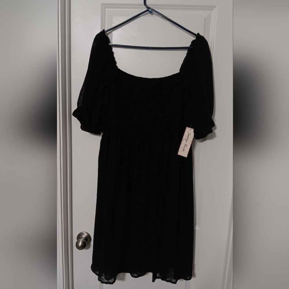 3X 🖤Black Indigo Rose Mini Dress